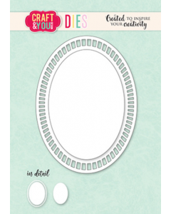 Rezalna šablona - Oval Doily Set - ovalni okvir s čipko - 7,2x9,6cm največji izrez - Craft & You Design