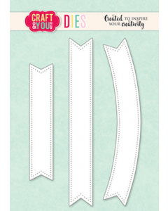 Rezalna šablona - Banners Set - zastavice - 12x3cm največji izrez - Craft & You Design