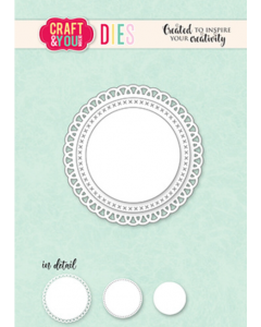 Rezalna šablona - Mini Doily Set - okrogel okvir s čipko - 6,4cm največji izrez - Craft & You Design