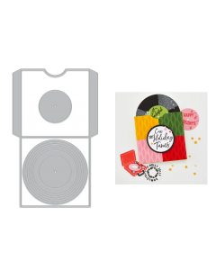 Rezalna šablona - Record Collection - 10,2x10,2cm plošča - Hero Arts