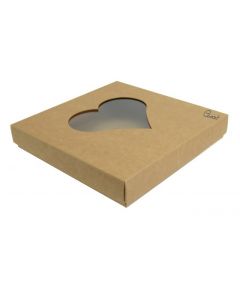 Osnova za škatlico z odprtino srce - kraft - 16x16x2,5 - 300g - GoatBox