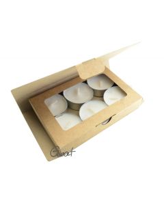 Osnova za voščilnico s čajnimi svečkami - 15,2x8,1x2cm - kraft - 300g - 1 kos - GoatBox