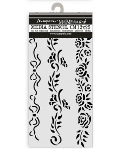 Stencil šablona - Timeless - 3 Borders - 12x25cm - Stamperia
