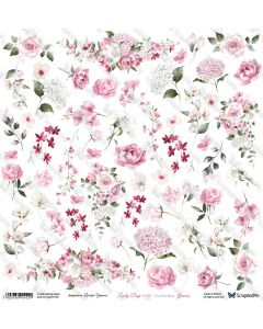 Papir za rezanje - Lovely Day in Pink - Flowers - 30,5x30,5cm - 250g - ScrapAndMe