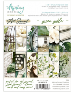 Set dvostranskih papirjev - Art Journal - Green Gables - 15,2x20,3cm - 24 listov - 250g - Mintay