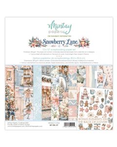 Set dvostranskih papirjev - Snowberry Lane - 30,5x30,5cm - 12 listov + bonus - 250g - Mintay