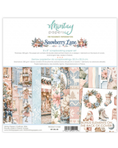 Set dvostranskih papirjev - Snowberry Lane - 20,3x20,3cm - 24 listov + bonus - 250g - Mintay