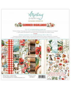 Set dvostranskih papirjev - Summer Highlands - 30,5x30,5cm - 12 listov + bonus - 250g - Mintay