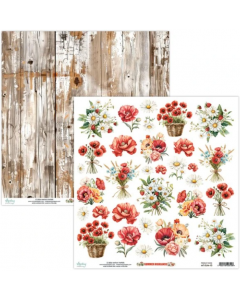Dvostranski papir - Summer Highlands 10 - 30,5x30,5cm - 1 list - 250g - Mintay