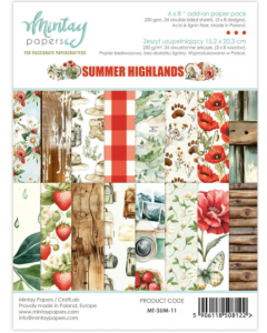 Set dvostranskih papirjev - Summer Highlands - 15,2x20,3cm - 24 listov - 250g - Mintay