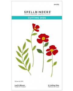 Rezalna šablona - Leaf & Bloom - 3,8x7,5cm vejica zelenja - Spellbinders