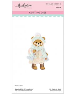 Rezalna šablona - Bundled Up Winter Bear - 5x8,5cm sestavljen motiv - Spellbinders