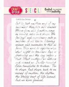 Stencil šablona - Handwritten Tekst - A6 - Craft & You Design