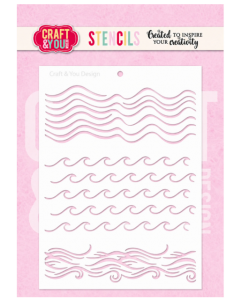 Stencil šablona - Waves - A6 - Craft & You Design