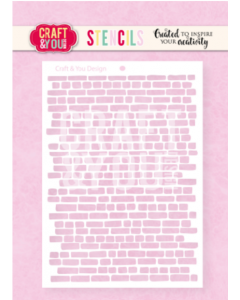 Stencil šablona - Bricks - A6 - Craft & You Design