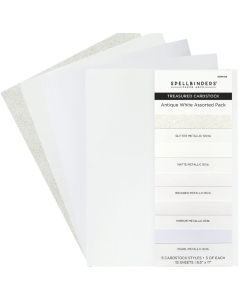 Set papirjev - Treasured Cardstock - Antique White - A4 - 5x3 listov - Spellbinders