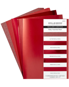 Set papirjev - Treasured Cardstock - Ruby - A4 - 5x3 listov - Spellbinders
