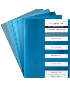 Set papirjev - Treasured Cardstock - Aquamarine - A4 - 5x3 listov - Spellbinders