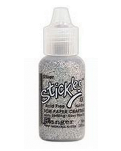 Bleščice v lepilu - Stickles Silver - srebrne - 18ml - Ranger