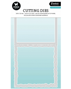 Rezalna šablona - Folded Card Square - Torn Edge - kvadratna osnova za voščilnico - 270x135x1mm - Studio Light