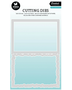 Rezalna šablona - Folded Card Rectangle - Torn Edge - pravokotna osnova za voščilnico - 210x148x1mm - Studio Light