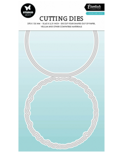 Rezalna šablona - Folded Card Circle - Torn Edge - okrogla osnova za voščilnico - 267x135x1mm - Studio Light