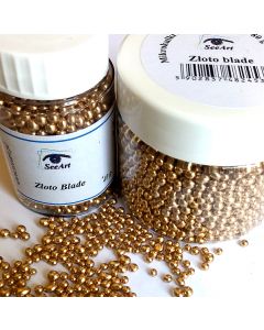 Steklene perlice - temno zlata - 2-3mm - 40g